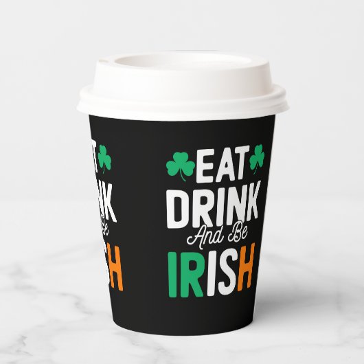 St Patrick's Day Paper Cups Papieren Bekers (Achterkant)