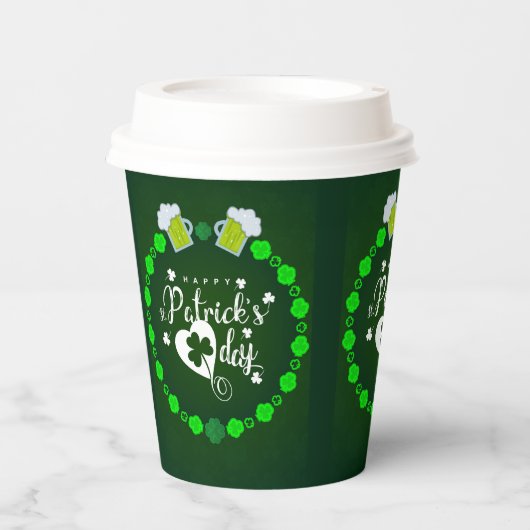 St Patrick's Day Paper Cups Papieren Bekers (Voorkant)