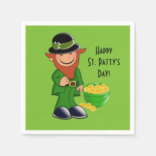 St. Patrick's Day Paper Napkin, Leprechaun Servetten