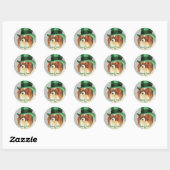 St. Patrick's Day Papillon Classic Round Sticker (Vel)