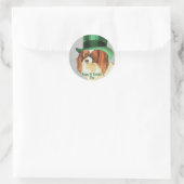 St. Patrick's Day Papillon Classic Round Sticker (Tas)