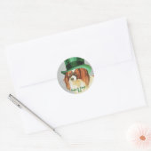 St. Patrick's Day Papillon Classic Round Sticker (Envelop)