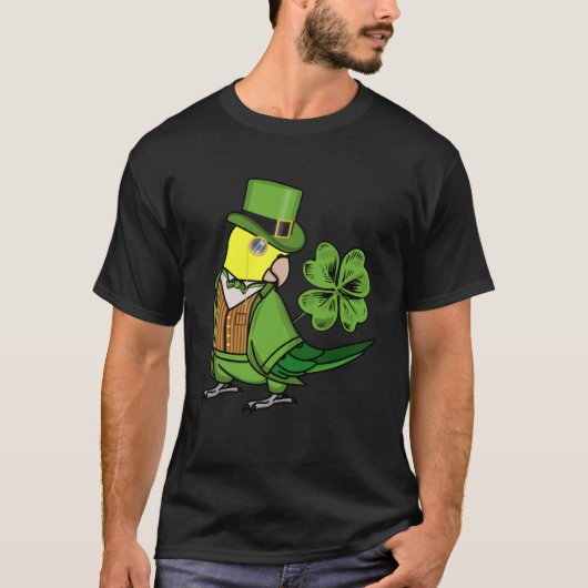St Patricks Day Parrot I Dubbelgeel met kop Amaz T-shirt (Voorkant)