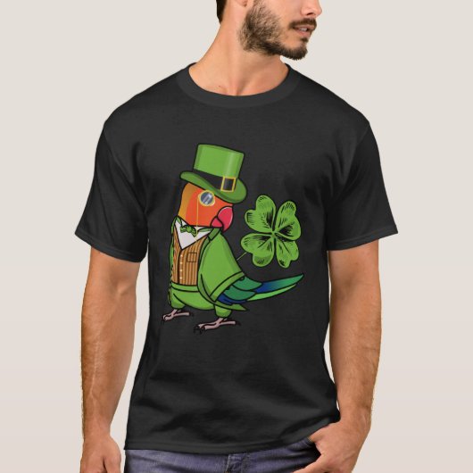 St Patricks Day Parrot I Fischers Lovebird T-shirt (Voorkant)