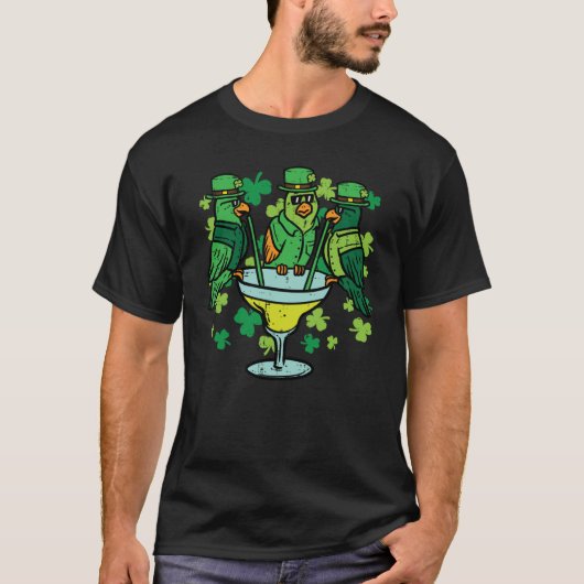 St Patricks Day Parrots Bird Saint Pattys Paddys I T-shirt (Voorkant)