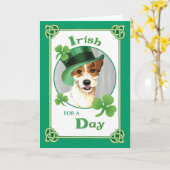 St. Patrick's Day Parson Russell Terrier Kaart (Gele Bloem)