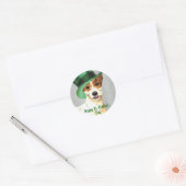 St. Patrick's Day Parson Russell Terrier Ronde Sticker (Envelop)