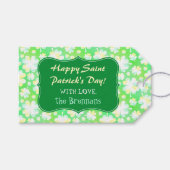 St Patricks Day Party Custom Groene Shamrock Klave Cadeaulabel (Voorkant (Horizontaal))