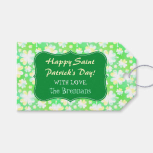 St Patricks Day Party Custom Groene Shamrock Klave Cadeaulabel
