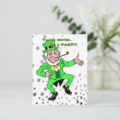 St. Patrick's Day Party | Cute Leprechaun Dancing Kaart (Staand voorkant)