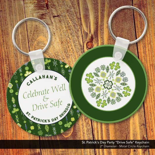 St. Patrick's Day Party "Drive Safe" Sleutelhanger