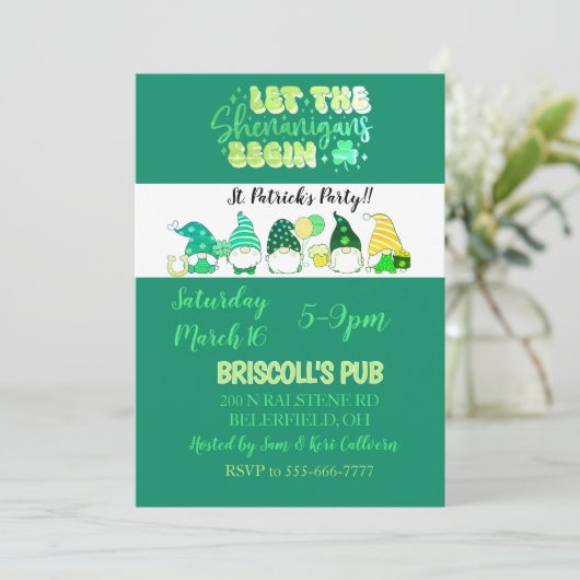 St. Patrick's Day Party flat invitation (Staand voorkant)