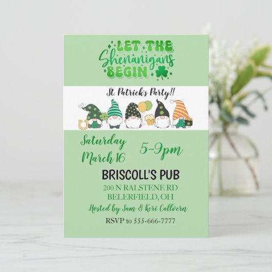 St. Patrick's Day Party flat invitation (Staand voorkant)