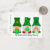St Patricks Day Party Gnomen Invitation Note Kaart Notitiekaartje (Voorkant / Achterkant in situ)