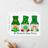 St Patricks Day Party Gnomies 5x7 Uitnodiging (Voorkant / Achterkant in situ)