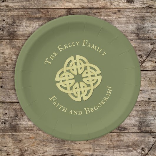 St. Patrick's Day Party Green Celtic Cross Custom Papieren Bordje
