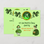 ST. PATRICK'S DAY PARTY GREEN EMERALD MONOGRAM KAART (Voorkant / Achterkant)