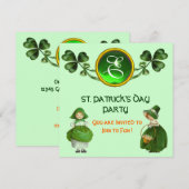 ST. PATRICK'S DAY PARTY GREEN EMERALD MONOGRAM KAART (Voorkant / Achterkant)