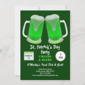 St Patrick's Day Party Green Frosty Cheers Kaart (Voorkant)