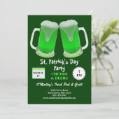 St Patrick's Day Party Green Frosty Cheers Kaart (Staand voorkant)