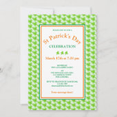 St Patrick's Day Party Green Oranje Shamrock Kaart (Voorkant)