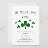 St. Patrick's Day Party Green Shamrocks Kaart (Voorkant)