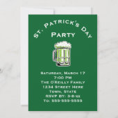 St. Patrick's Day Party Groen bier Save the Date (Achterkant)