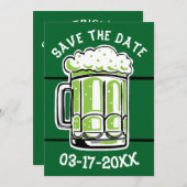 St. Patrick's Day Party Groen bier Save the Date (Voorkant / Achterkant)
