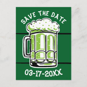 St. Patrick's Day Party Groen bier Save the Date Aankondigingskaart