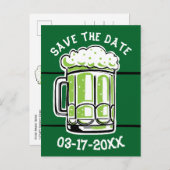 St. Patrick's Day Party Groen bier Save the Date Aankondigingskaart (Voorkant / Achterkant)