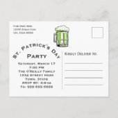 St. Patrick's Day Party Groen bier Save the Date Aankondigingskaart (Achterkant)
