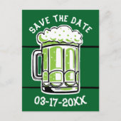 St. Patrick's Day Party Groen bier Save the Date Aankondigingskaart (Voorkant)