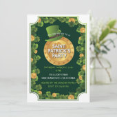 St Patrick's Day Party Groen Elegant Schattige Mod Kaart (Staand voorkant)