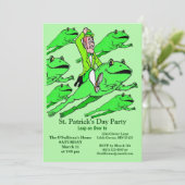 St. Patrick's Day Party Ier Rijden een Kikker Kaart (Staand voorkant)