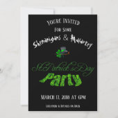 St. Patrick's Day Party Invitation Black - Kaart (Voorkant)