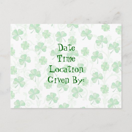 St Patrick's Day Party Invitation Briefkaart (Achterkant)