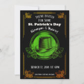 St. Patrick's Day Party Invitation Green Gold Kaart (Voorkant)