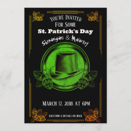 St. Patrick's Day Party Invitation Green Gold Kaart