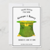 St. Patrick's Day Party Invitation Green Pet Gold Kaart (Voorkant)