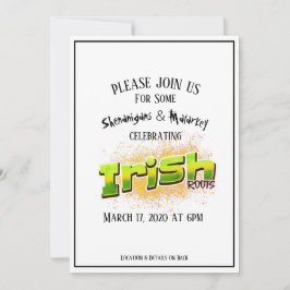 St. Patrick's Day Party Invitation Ireland Roots Kaart