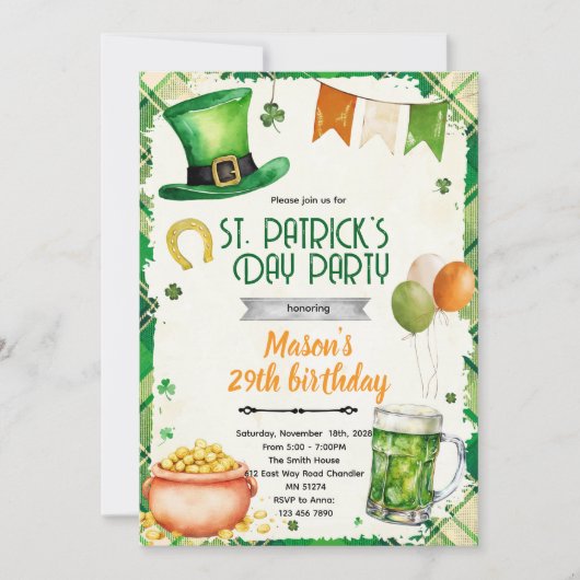 St. Patrick's Day Party Invitation Kaart (Voorkant)