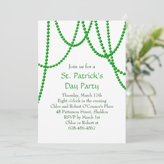 St. Patrick's Day Party Invitation - white Kaart (Staand voorkant)
