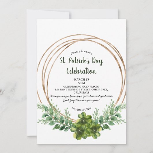 St. Patrick's Day Party Invite - Briefkaart - (Voorkant)