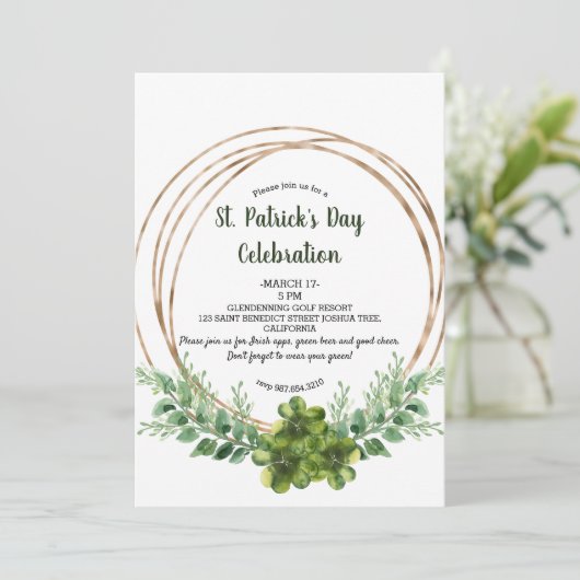 St. Patrick's Day Party Invite - Briefkaart - (Staand voorkant)