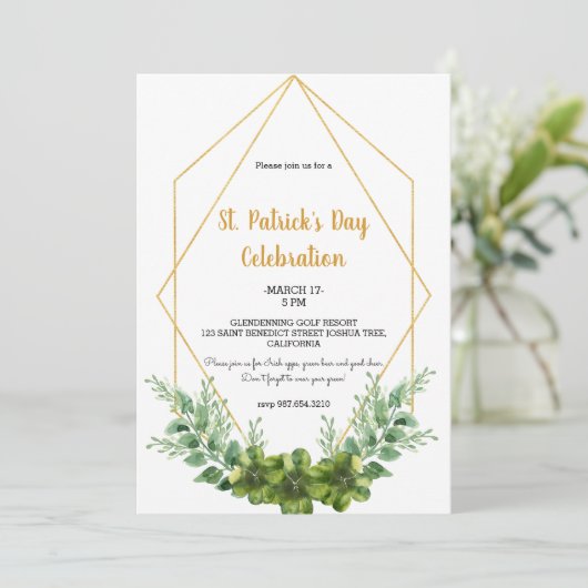 St. Patrick's Day Party Invite - Briefkaart - (Staand voorkant)