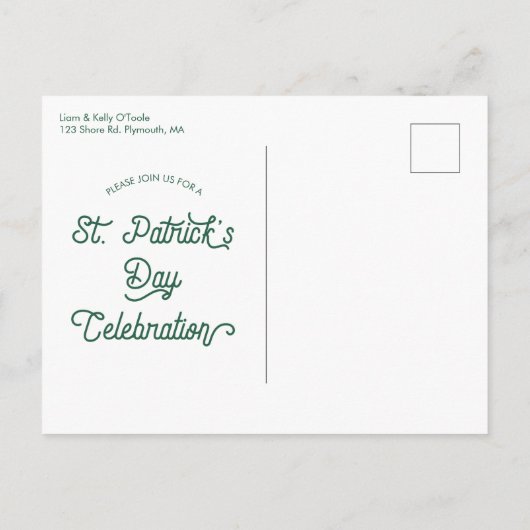 St. Patrick's Day Party Invite - Briefkaart - Cust (Achterkant)
