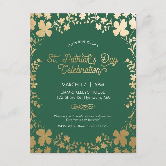 St. Patrick's Day Party Invite - Briefkaart - Cust (Voorkant)