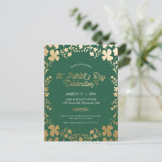 St. Patrick's Day Party Invite - Briefkaart - Cust (Staand voorkant)