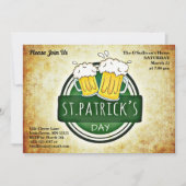 St Patrick's Day Party Irish Brew Retro Parchment Kaart (Voorkant)