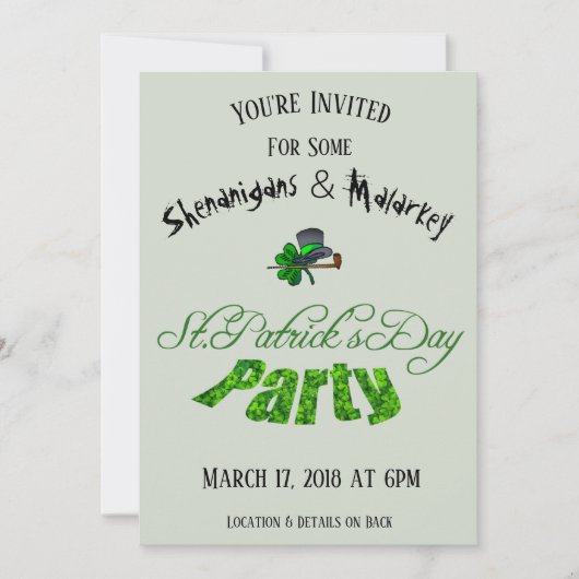 St. Patrick's Day Party Irish Green Funny Kaart (Voorkant)